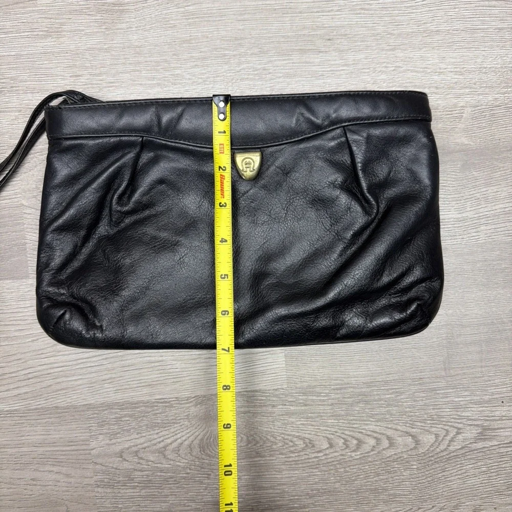 Vintage Etienne Aigner Black Leather Purse Handbag Bag Woman's Clutch Very Nice
